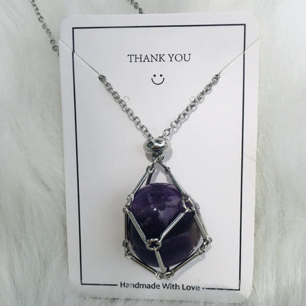 Crystal Raw Stone Pendant Necklace - Lamarshop1