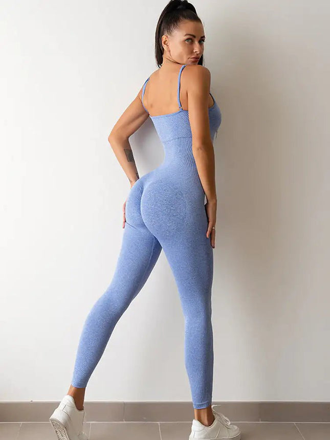 Womens Sexy Unitard One Piece Jumpsuit Spaghetti Strap Tummy Control Rompers Sleeveless Bodysuits Outfits - Lamarshop1