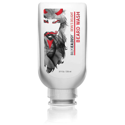 Billy Jealousy Devils Delight Beard Wash Hydrating and Softening Facial Hair Shampoo Removes Dirt and Gently Detangles Sweet Black Pepper and Sandalwood Scent 8 Fl Oz