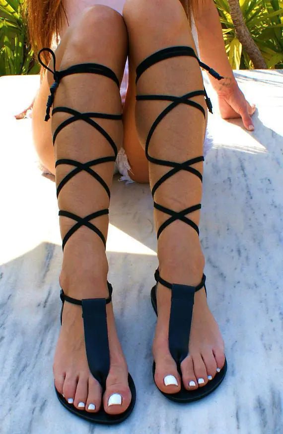 Summer Thin Strap Flat Sandals - Lamarshop1