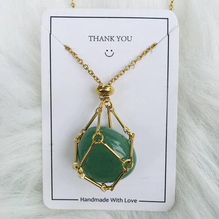Crystal Raw Stone Pendant Necklace - Lamarshop1