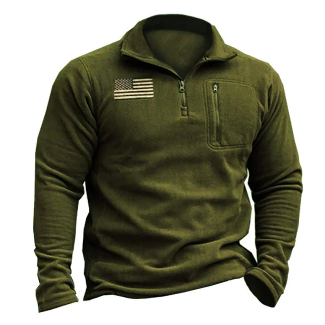 Beotyshow Mens Military Tactical Fleece Jacket Polar Soft Warm Quarter Zip Pullover - Lamarshop1