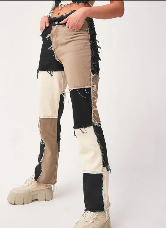 High Waist Wide Leg Jeans for Women with Stitching