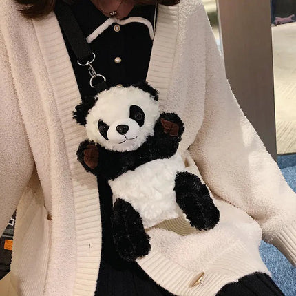 Cute Plush Panda Mini Shoulder Bag, Cartoon Crossbody - Lamarshop1
