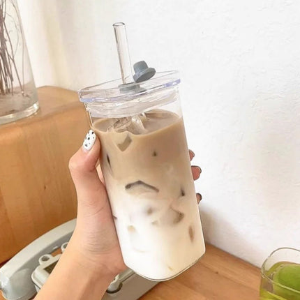 Square Transparent Coffee Cup with Lid - Lamarshop1