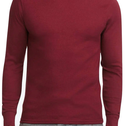 ToBeInStyle Mens Lightweight Cotton Long Sleeve Crewneck Shirt - Burgundy - Medium - Lamarshop1