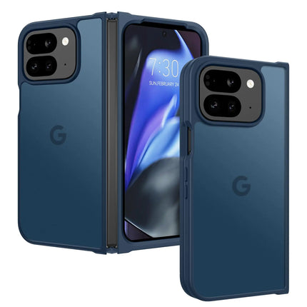 BENTOBEN for Google Pixel 9 Pro Fold Case, Translucent Matte Reveal Logo Slim Thin Shockproof Anti - Yellow Lightweight Women Men Boys Girls Protective Phone Cover Cases for Pixel 9 Pro Fold, Navy Blue - Lamarshop1
