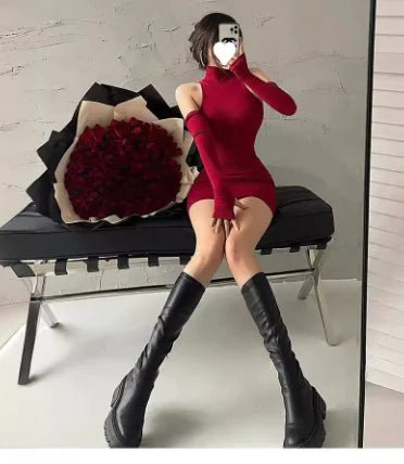 Spring Sexy Turtleneck Halter Dress for Women - Lamarshop1