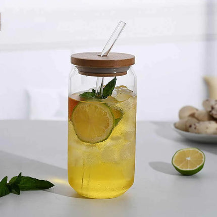 Safe Sip Glass Cup With Lid - Lamarshop1