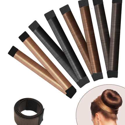 YANVIPERISK Hair Bun Maker 4 Pcs Magic Hair Donut for Kids & Women | DIY Shaper for Easy Ballerina Hairstyles | Hair Donuts for Buns | Bun Maker for Long Hair - Lamarshop1