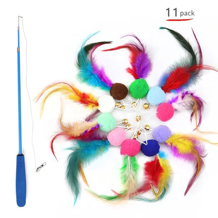 Retractable Cat Feather Toy for Indoor Cats - Lamarshop1