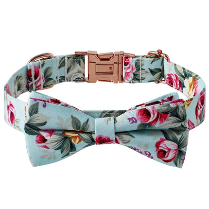 Cotton Dog Collar with Rose Gold Buckle - Lamarshop1