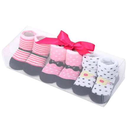 Cute Cartoon Polka Dot Baby Socks with Bow Set