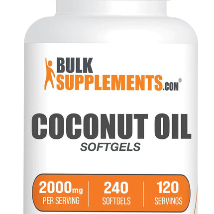BULKSUPPLEMENTS.COM Coconut Oil Softgels - Pure Coconut Oil Coconut Oil Capsules for Skin & Hair Coconut Oil Supplement - Coconut Oil Pills 2 Softgels per Serving (2000mg) 240 Softgels - Lamarshop1