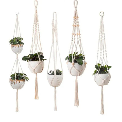 Handwoven Cotton Rope Hanging Planter Basket - Lamarshop1