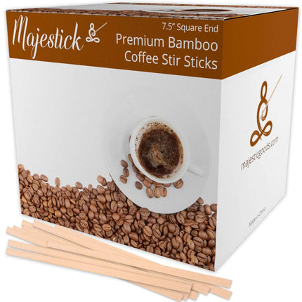 Majestick Goods Bamboo Wooden Coffee Stir Sticks 1000 Count | 7.5" Premium Wooden Coffee Stirrers | Non - Plastic Eco - Friendly Wood Stirring Stick Disposable Drink Stirrer 1000/Box 7.5 inch Stirs - Lamarshop1