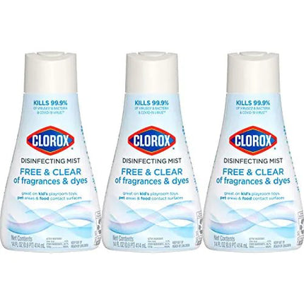 Clorox Free & Clear Disinfecting Mist Refill Household Essentials Fragrance Free 14 Fluid Ounces Pack of 3 - Lamarshop1