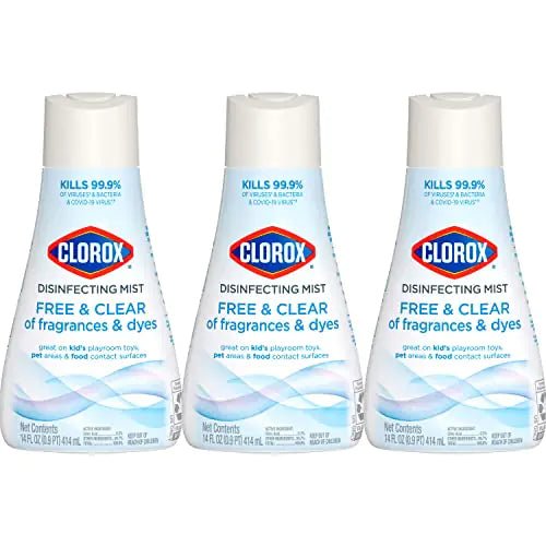 Clorox Free & Clear Disinfecting Mist Refill Household Essentials Fragrance Free 14 Fluid Ounces Pack of 3 - Lamarshop1
