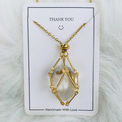 Crystal Raw Stone Pendant Necklace - Lamarshop1