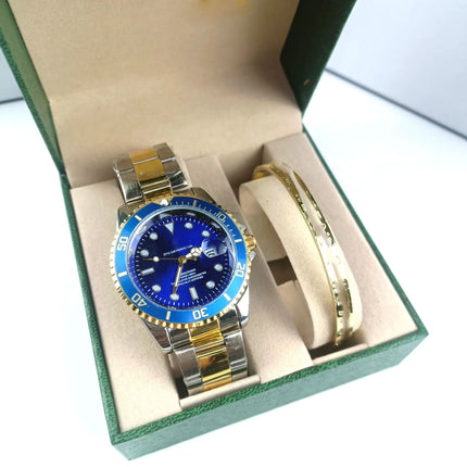 2-Piece Swiss Quartz Watch Set with Bracelet (Wholesale)