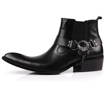 Men's Breathable Leather Short Motorcycle Boots - Lamarshop1