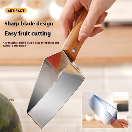 New Watermelon Splitter Watermelon Cutting Artifact 430 Stainless Steel Cutting Piece Splitter Household Melon Triangle Cutting Knife Fruit Knife Kitchen Gadgets - Lamarshop1