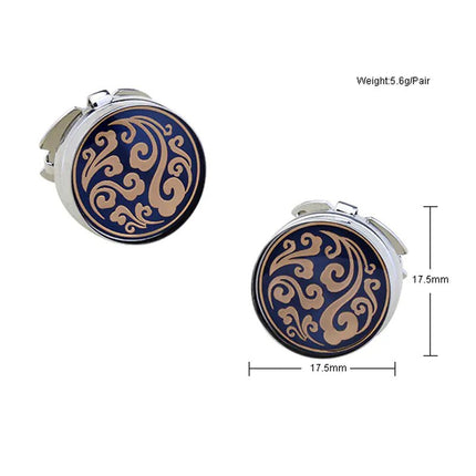 Premium Round Plated White Steel Cufflink Caps