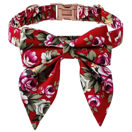 Cotton Dog Collar with Rose Gold Buckle - Lamarshop1