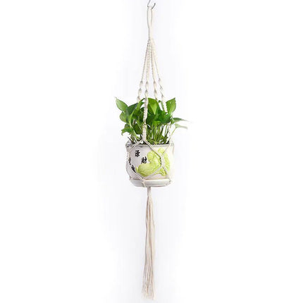 Handwoven Cotton Rope Hanging Planter Basket - Lamarshop1