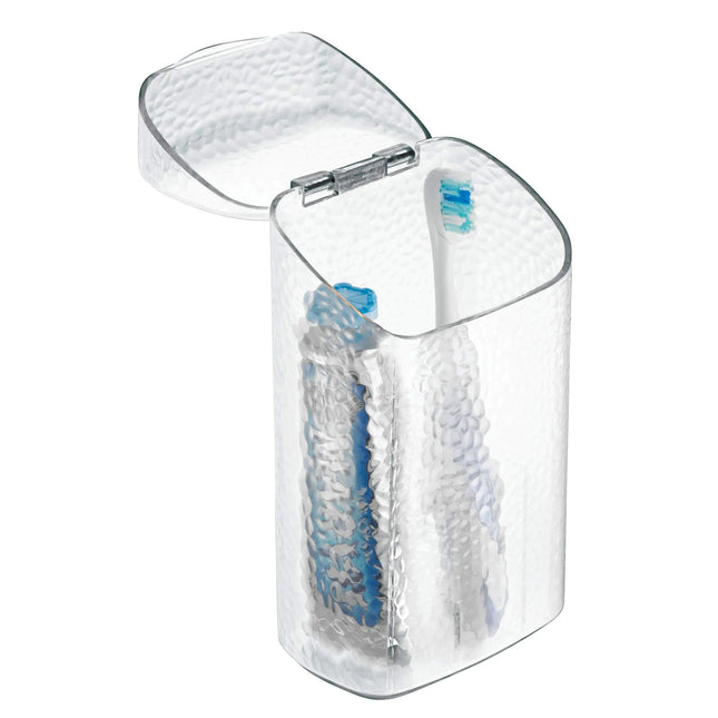 iDesign 53450 Rain Toothbrush Holder Dental Center for Toothpaste Electric Toothbrush Water Flosser Bathroom Countertop Organizer Clear - Lamarshop1