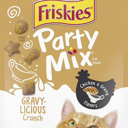 PURINA FRISKIES PARTY MIX Chicken and Gravy Crunch CAT Snack RESEALABLE PEG Bag 6 OZ - 0050000169251 - Lamarshop1