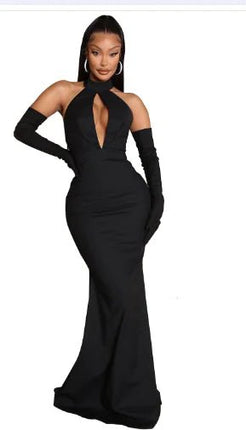 Backless Hollow - out Halter Dress for Women - Lamarshop1