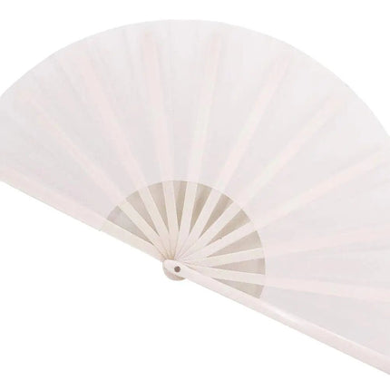 STHUAHE Large Folding Fans Rave Hand Fans Festival Fans for Women Men Hand Held Folding Fan for Music Festival EDM Performance Gifts Party Decoration (White) - Lamarshop1