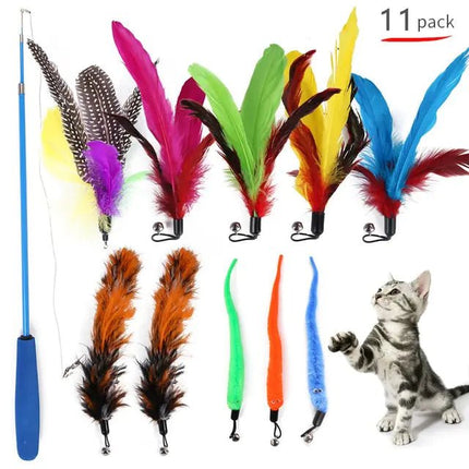Retractable Cat Feather Toy for Indoor Cats - Lamarshop1