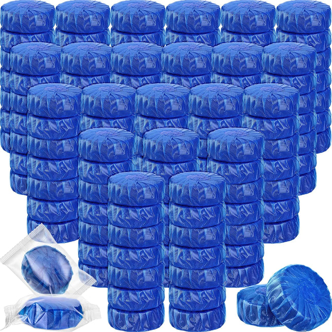 Qualirey 100 Pack Automatic Toilet Cleaner Tablets Toilet Bowl Tablets Long Lasting Bathroom Toilet Tank Tablets for Tank Toilet (Blue)
