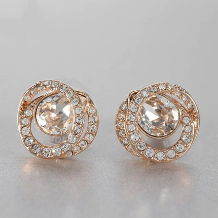 New 1:1 Double Layer Rotating Water Drop Earrings