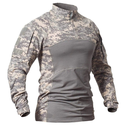 CARWORNIC Mens US Army Tactical Military Combat Shirt Paintball SAhooting Hunting Hiking Outdoor Sport ACU Long T Shirt - Lamarshop1