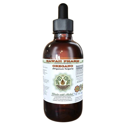 Oregano Alcohol-Free Liquid Extract Organic Oregano (Origanum vulgare) Dried Leaf Glycerite Natural Herbal Supplement Hawaii Pharm USA 2 fl.oz