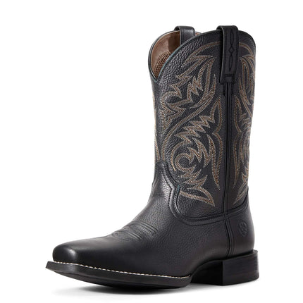 ARIAT BMVY9 Mens Sport Herdsman Western Boot Black Deertan 11 Wide - Lamarshop1
