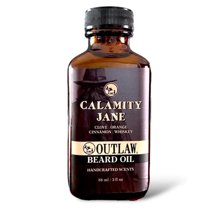 Outlaw Natural Beard Oil - Clove Orange Cinnamon Whiskey Scent - Calamity Jane Beard & Hair Elixir - Natural - 3 oz
