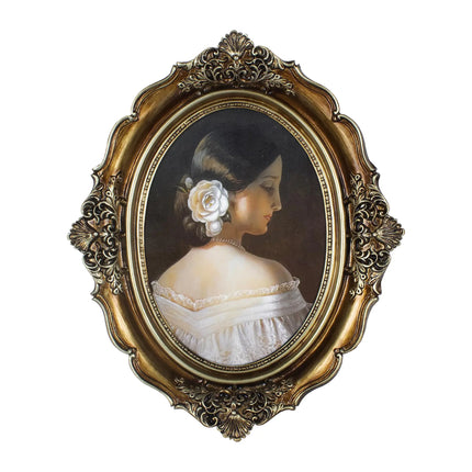 Daimix 5x7 Bronze Antique Oval Picture Frame Retro Art Deco Frames Vintage Gold Photo Frames for Tabletop or Wall Hanging Glass Front
