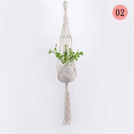 Handwoven Cotton Rope Hanging Planter Basket - Lamarshop1