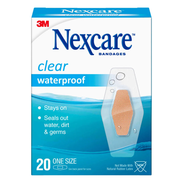 3M Waterproof Bandages 1-1/16"x2-1/4" Clear (MMM58620PB) Category: Bandages and Dressings - 20 ct