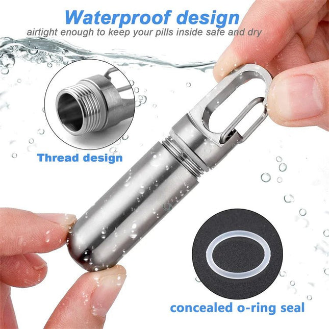 Portable Waterproof Stainless Steel Pill Box - Lamarshop1