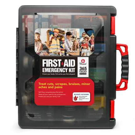 365 PCS First Aid Kit Well - Organized Durable Hard Case Wall - Mountable Trauma Medical Kits for Any Emergencies Ideal for Home Office Instructions Car Travel and More (Black) - Lamarshop1
