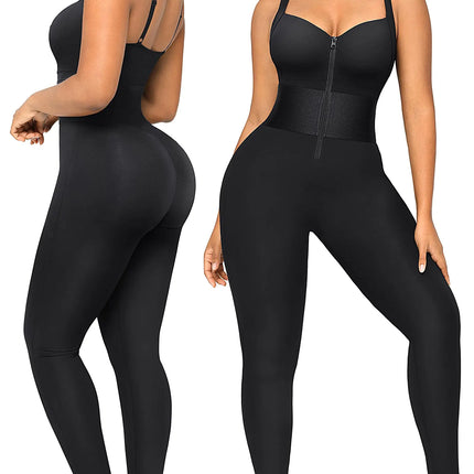 SHAPELLX Jumpsuits for Women Sleeveless Jumpsuit Shapewear Tummy Control One Piece Romper Bodysuit Yoga Athletic Rompers - Lamarshop1