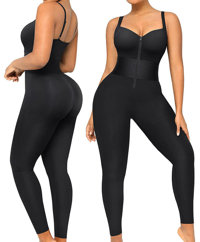 SHAPELLX Jumpsuits for Women Sleeveless Jumpsuit Shapewear Tummy Control One Piece Romper Bodysuit Yoga Athletic Rompers - Lamarshop1