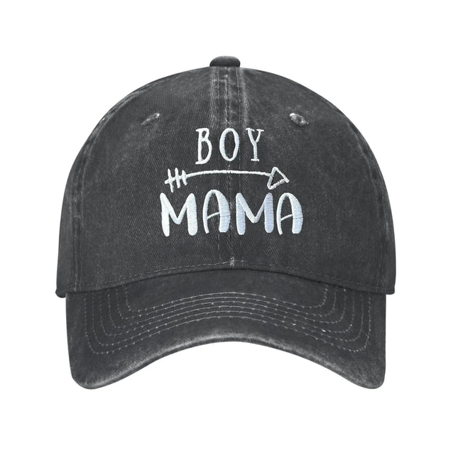 Womens Boy Mama Baseball Caps Embroidered Vintage Dad Hat for Mom Black - Lamarshop1