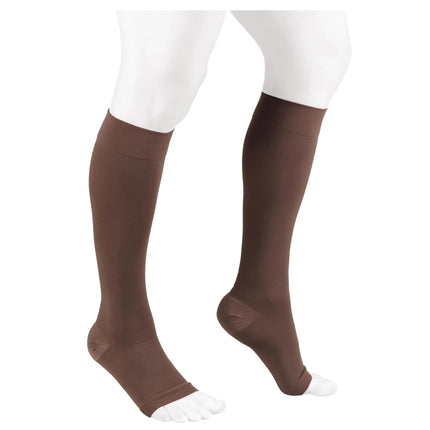 NuVein Medical Compression Stockings 20 - 30 mmHg Support for Women & Men Knee Length Open Toe Brown X - Large - Lamarshop1