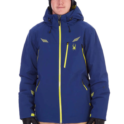 Spyder Mens Leader Insulated Hooded Ski Snow Jacket Abyss Large - Lamarshop1